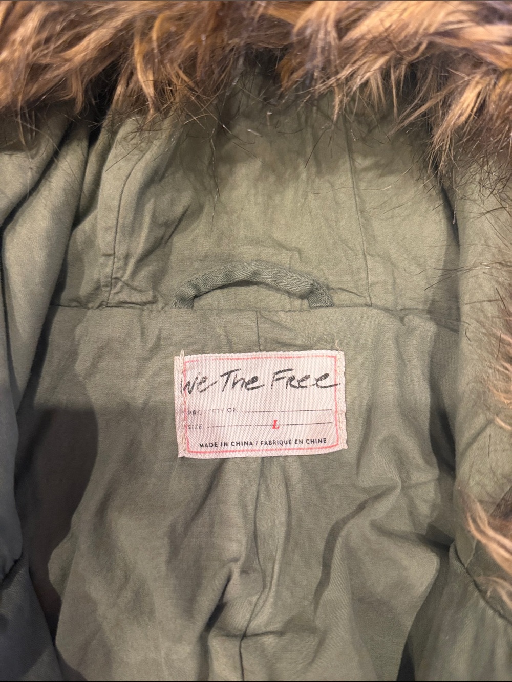 We The Free Green Embroidered Utility Jacket with Faux Fur Hood - Picture 2 of 5